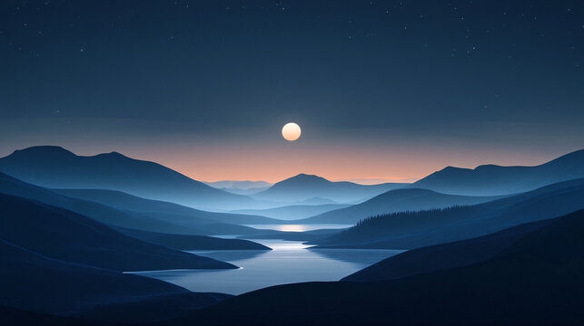 A calming midnight blue design with subtle gradients, soft textures, and glowing accents, ideal for creating peaceful and elegant visual content for upscale branding and websites.