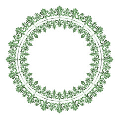 Damask Round Wreath gold circular round ornament floral Abstract pattern, Classic Victorian traditional style, illustration Vintage Design, Floral frames, Mandala, Antique, Moroccan frame