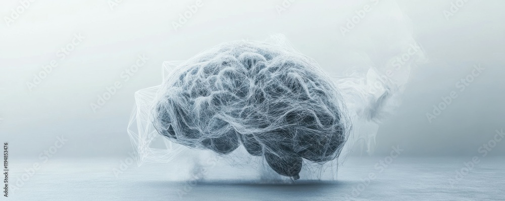 Poster brain concept, neural network representation, digital innovation, artificial intelligence, futuristi