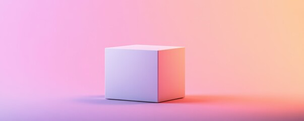 Fototapeta premium A realistic 3D mockup of a product box on a gradient background, 4k photo.