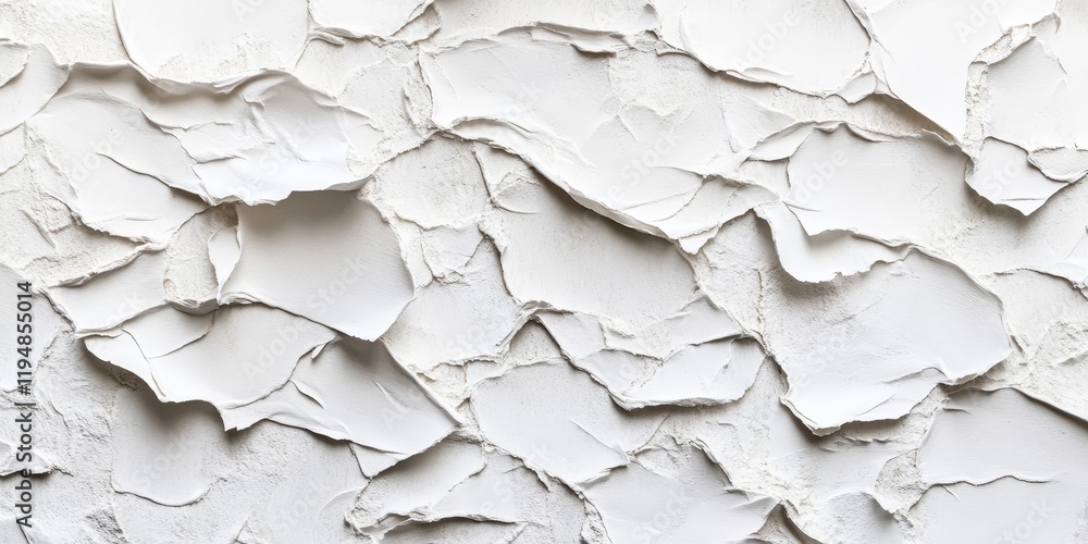 Aufkleber textured white paper layers creating an abstract background resembling a cracked concrete wall with 