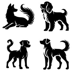 Versatile Dog Silhouettes Illustration Set of Iconic Breeds