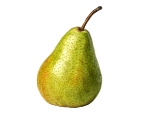 Green Pear: A ripe, juicy green pear, showcasing its smooth skin and subtle blush of color, sits against a clean background.  The perfect image for recipes, food blogs, or healthy lifestyle content. 