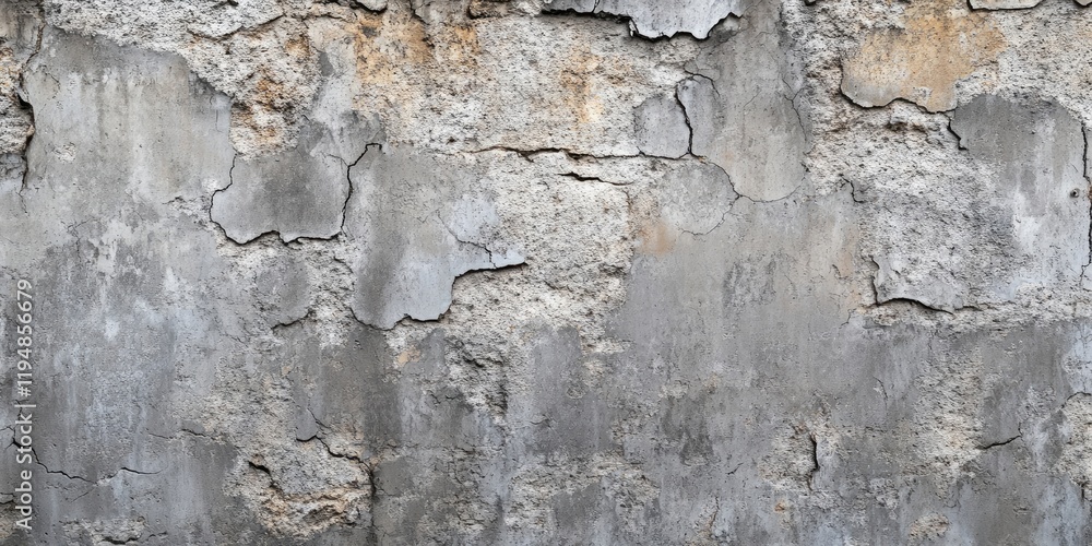 Aufkleber rough textured aged grey cement wall with visible cracks and peeling areas creating a distinctive we