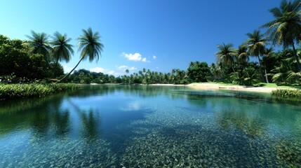 Obraz premium Tranquil Tropical Beach Scene