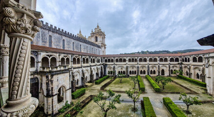 Fototapeta premium Cloister of Silence at Alcobaca monastery, Mosteiro de Santa Maria de Alcobaca at Alcobaca, Portugal