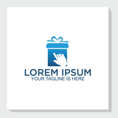 gift and click logo design vector, digital gift logo icon inspiration