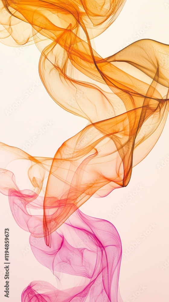 Poster warm golden yellow and soft pink intertwine in delicate waves, creating a captivating abstract compo