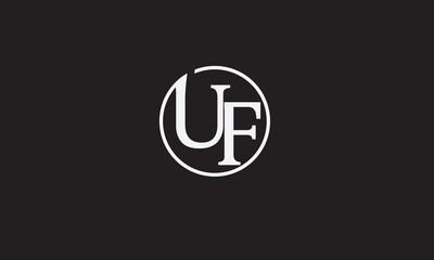 UF, FU, F, U , Abstract Letters Logo Monogram