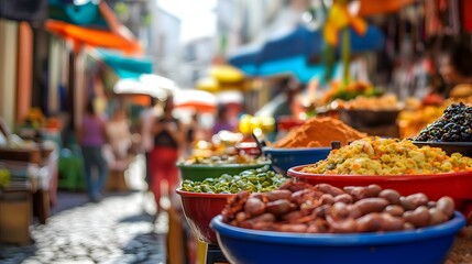 Vibrant Brazilian Street Market Scene