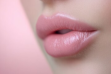 Fototapeta premium Perfect natural lip makeup. Lip Protection. Close up beautiful female mouth, Lip Care And Beauty Concept, Perfect natural lip makeup.