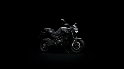Obraz premium Dark minimalist desktop wallpaper, motorbike design, emphasizing speed and power