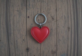 red heart on wooden background