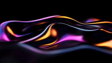 Abstract Liquid Metal: Iridescent Waves of Color
