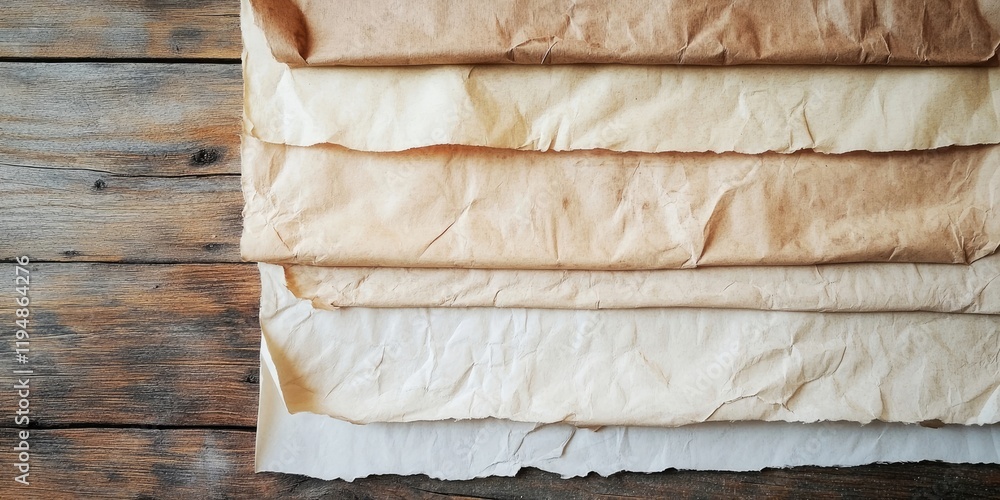 Poster neutral adhesive paper backdrops in various textured shades of beige and cream arranged neatly on a 
