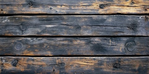 Vintage weathered wooden board texture featuring dark brown and black tones with subtle grain patterns arranged in horizontal planks.