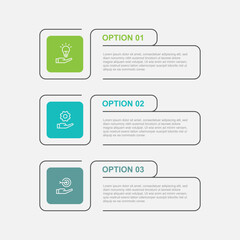 Infographic template vector with icons and 3 step process or option 