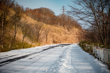 Snow and scenery in winter in Hokkaido, Japan