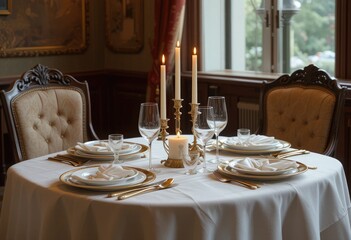 table set for a dinner