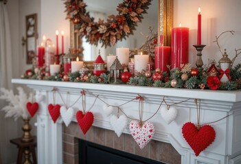 christmas candles on the table