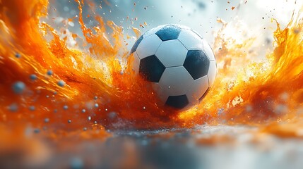 Fototapeta premium Energetic sports-themed pattern featuring dynamic soccer balls and basketballs in a vibrant array, radiating energy and motion ::2 colorful swirls, intense action, interlocking sports gear, 