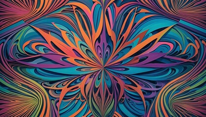 Vivid Geometric Harmony: A Symmetrical Dance of Color Gradients