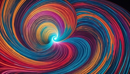 Obraz premium A dynamic landscape of colorful light waves and swirling energy patterns.