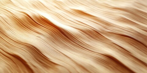 Wooden texture background with flowing lines in warm beige tones, featuring soft waves and subtle depth, ideal for abstract design projects.