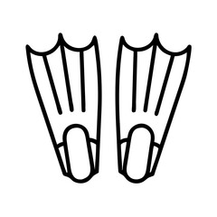 diving fins icon, diving fins line art - simple line art of diving fins, perfect for diving fins logos and icons and themed design 