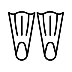 diving fins icon, diving fins line art - simple line art of diving fins, perfect for diving fins logos and icons and themed design 