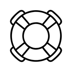 lifebuoy icon, lifebuoy line art - simple line art of lifebuoy, perfect for lifebuoy logos and icons and themed design 