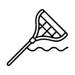 pool cleaning net icon, pool cleaning net line art - simple line art of pool cleaning net, perfect for pool cleaning net logos and icons and themed design 