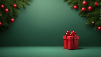 Boxing Day banner with empty space Without Text, Green Luxury background