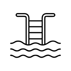 pool depth marker icon, pool depth marker line art - simple line art of pool depth marker, perfect for pool depth marker logos and icons and themed design 