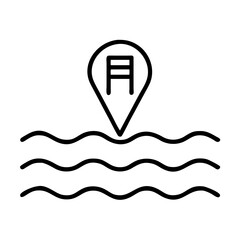 pool depth marker icon, pool depth marker line art - simple line art of pool depth marker, perfect for pool depth marker logos and icons and themed design 