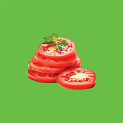tomatoes on a vine green screen background Art & Illustration