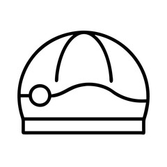 swim cap with logo icon, swim cap with logo line art - simple line art of swim cap with logo, perfect for swim cap with logo logos and icons and themed design 