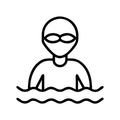 swimmer in wetsuit icon, swimmer in wetsuit line art - simple line art of swimmer in wetsuit, perfect for swimmer in wetsuit logos and icons and themed design 