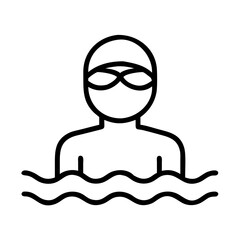 swimmer silhouette icon, swimmer silhouette line art - simple line art of swimmer silhouette, perfect for swimmer silhouette logos and icons and themed design 