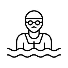 swimmer in wetsuit icon, swimmer in wetsuit line art - simple line art of swimmer in wetsuit, perfect for swimmer in wetsuit logos and icons and themed design 
