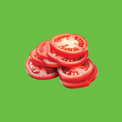 tomatoes on a vine green screen background Art & Illustration
