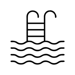 swimming pool icon, swimming pool line art - simple line art of swimming pool, perfect for swimming pool logos and icons and themed design 