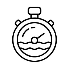swimming stopwatch icon, swimming stopwatch line art - simple line art of swimming stopwatch, perfect for swimming stopwatch logos and icons and themed design 