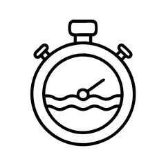 swimming stopwatch icon, swimming stopwatch line art - simple line art of swimming stopwatch, perfect for swimming stopwatch logos and icons and themed design 
