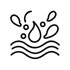 water splash icon, water splash line art - simple line art of water splash, perfect for water splash logos and icons and themed design 
