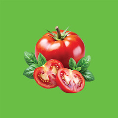 tomatoes on a vine green screen background Art & Illustration