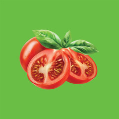 tomatoes on a vine green screen background Art & Illustration