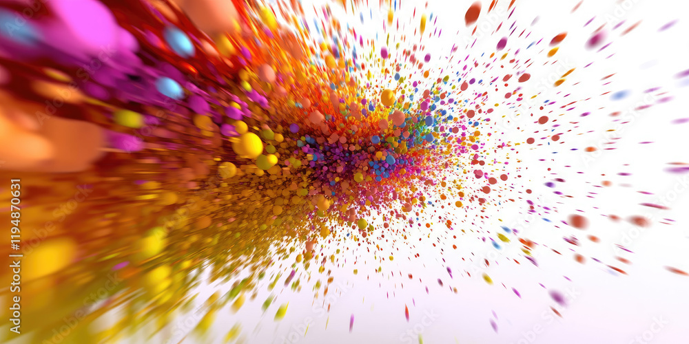 Poster Abstract Colorful Splash 3D Background for Generative and Dynamic Art Projects