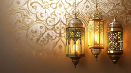 Fototapeta premium Ramadan background with a lantern, Holy Ramadan Kareem concept,
