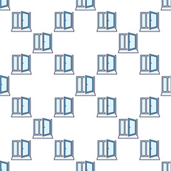 Clear Window vector New Opportunities blue seamless pattern